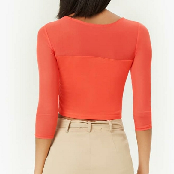 Ambiance Apparel size m knit/mesh crop top - Picture 2 of 3